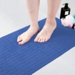 Tapis de sol de salle de bain Bleu Mat PVC