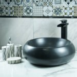Vasque à Poser Sanimed Rond Noir Mat en Céramique