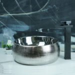 Vasque à poser Salin Ronde Argentée en Céramique