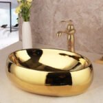 Vasque à poser Sama Ovale Doré en Céramique