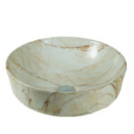 Vasque à poser Disash Effet Marbre Beige en Céramique – Image 3