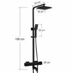 Colonne de douche avec mitigeur Thermostatique Gapo Noir mat – Image 2