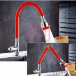 kuksa Bec de Robinet Flexible Rouge en Acier Inoxydable